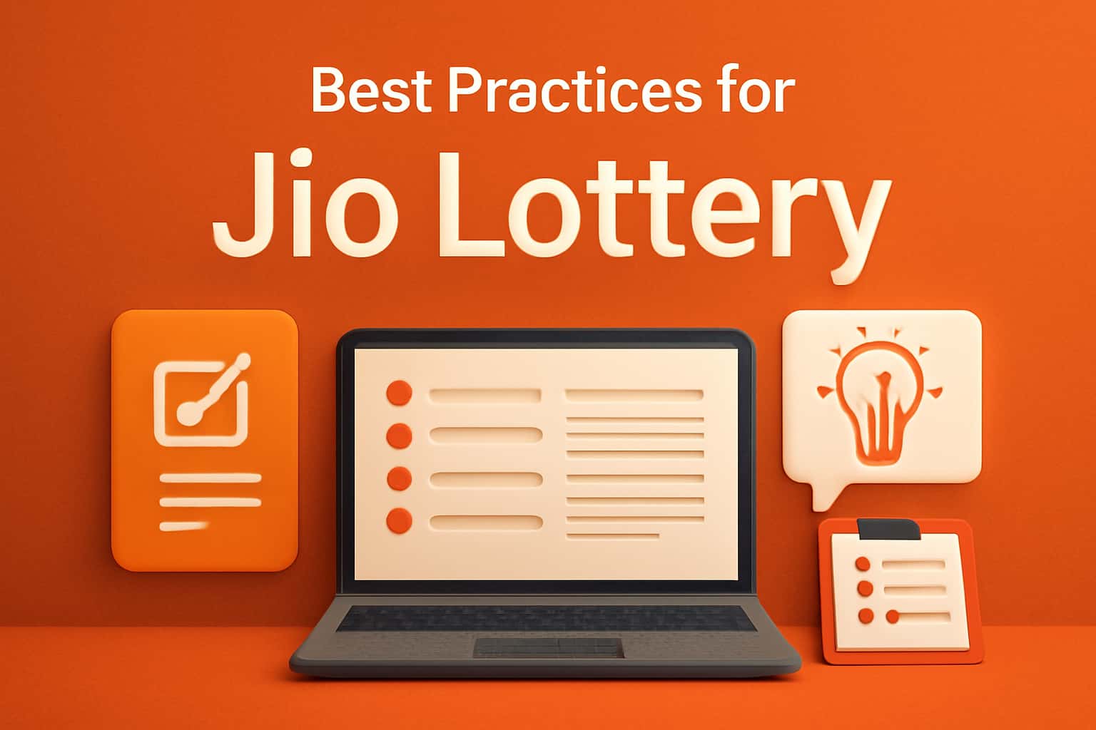 A high-quality informational scene highlighting best practices for Jio Lottery.