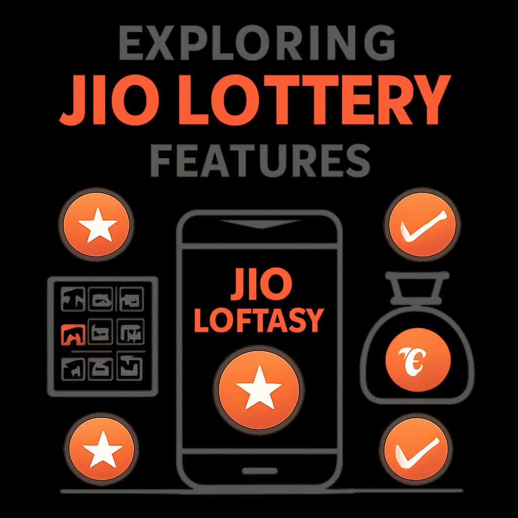 An educational diagram illustrating Jio Lottery features.