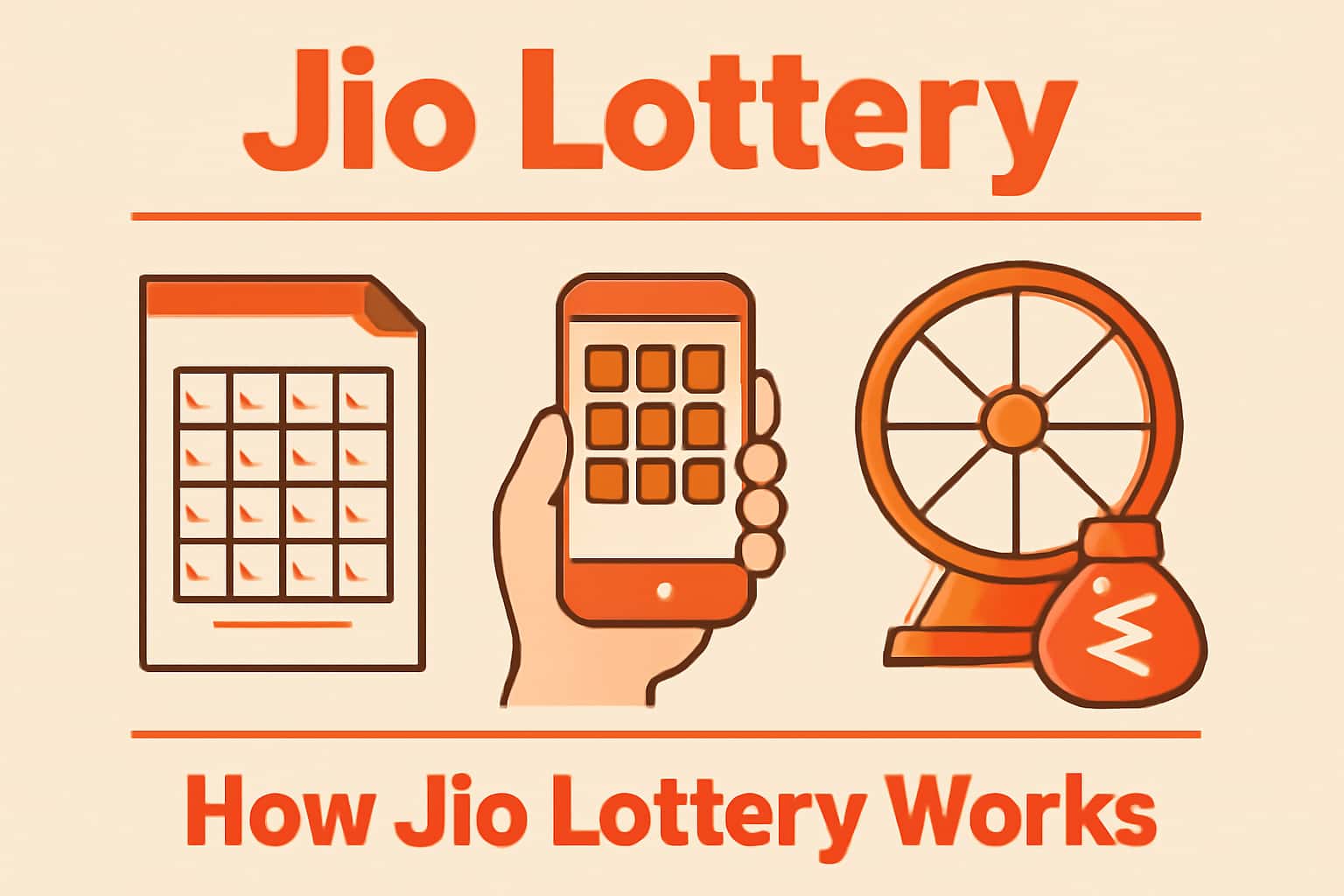 An informative depiction of the Jio Lottery platform with the text 'Jio Lottery' highlighted.