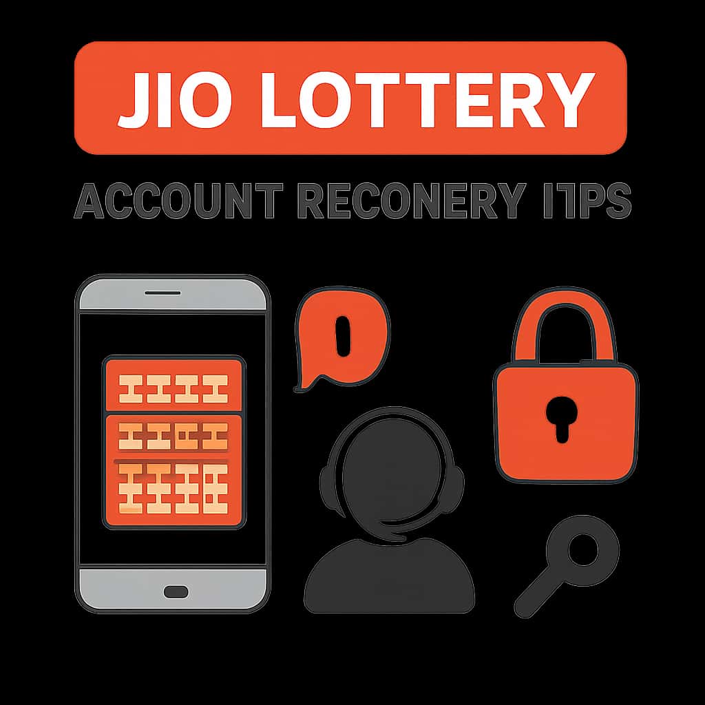 Illustration depicting steps for Jio Lottery Account Recovery.