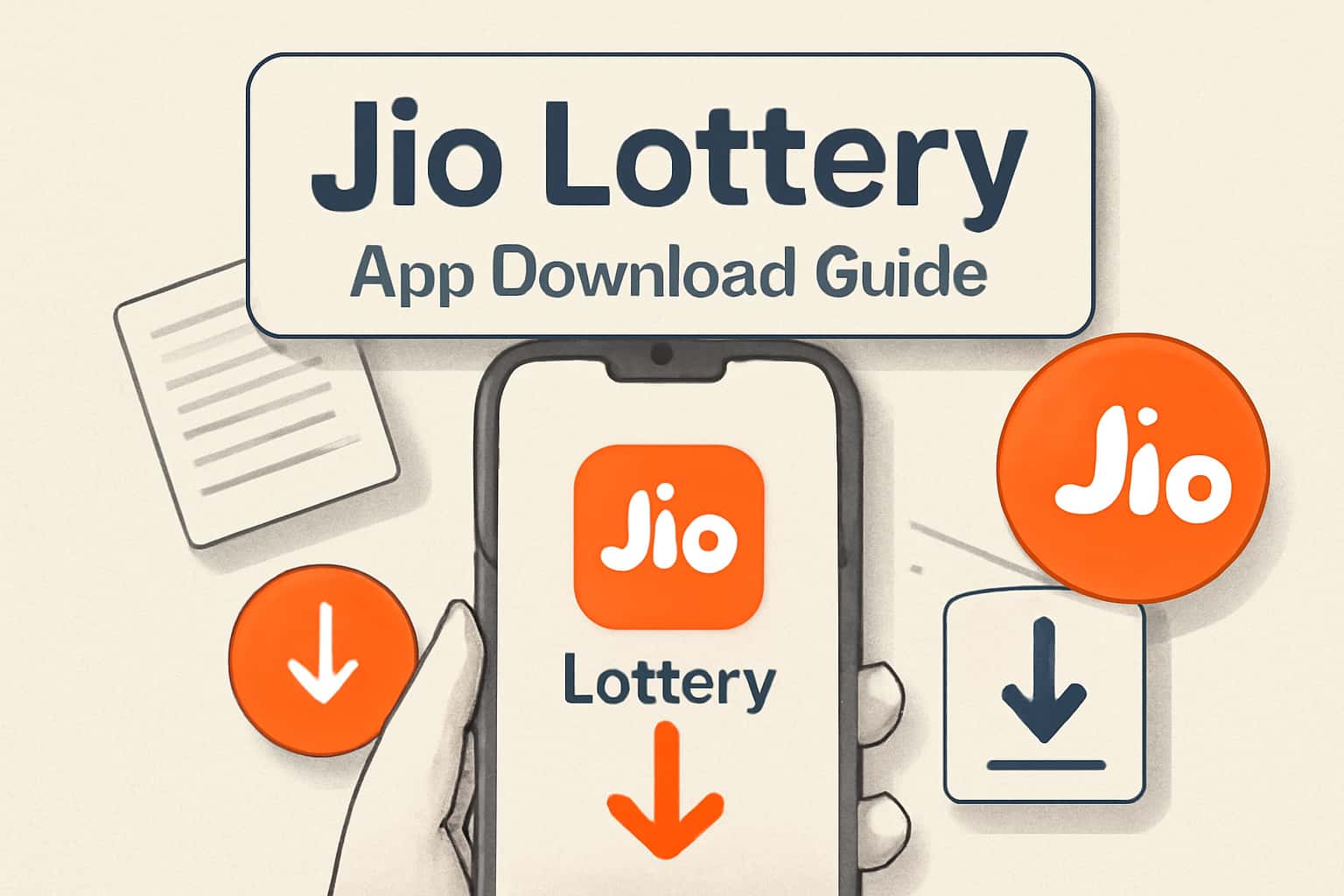 Informational display related to Jio Lottery App Download Guide, with text representation.