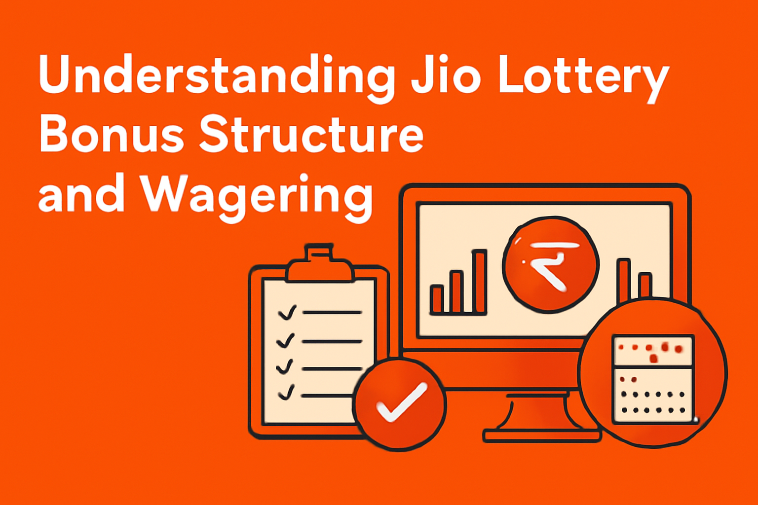 An informational scene depicting common questions about Jio Lottery.