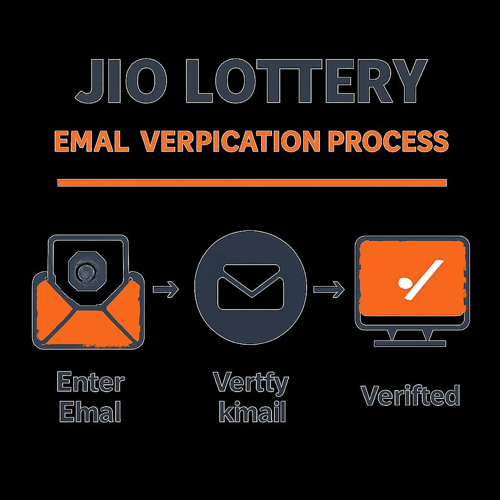 Diagram illustrating the steps involved in the email verification process for Jio Lottery.