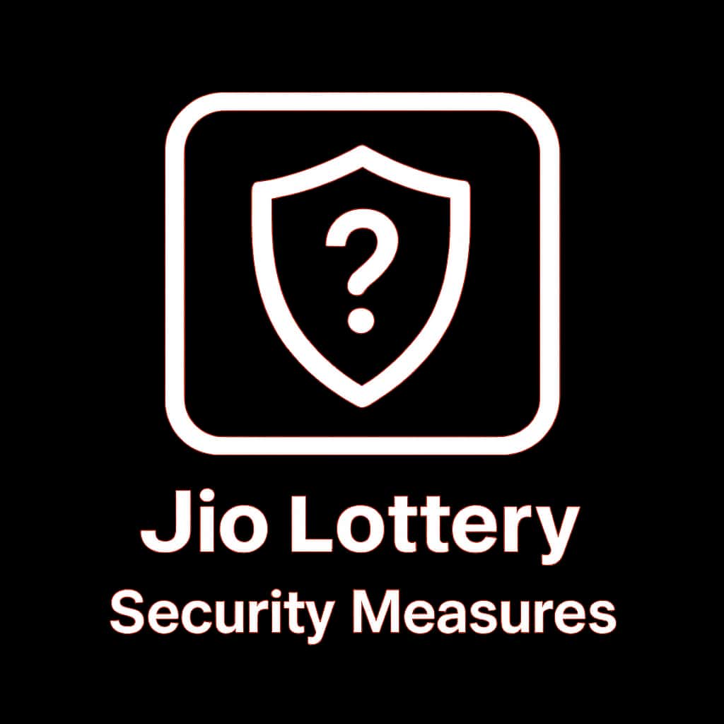 An icon symbolizing Jio Lottery security measures, featuring essential text.