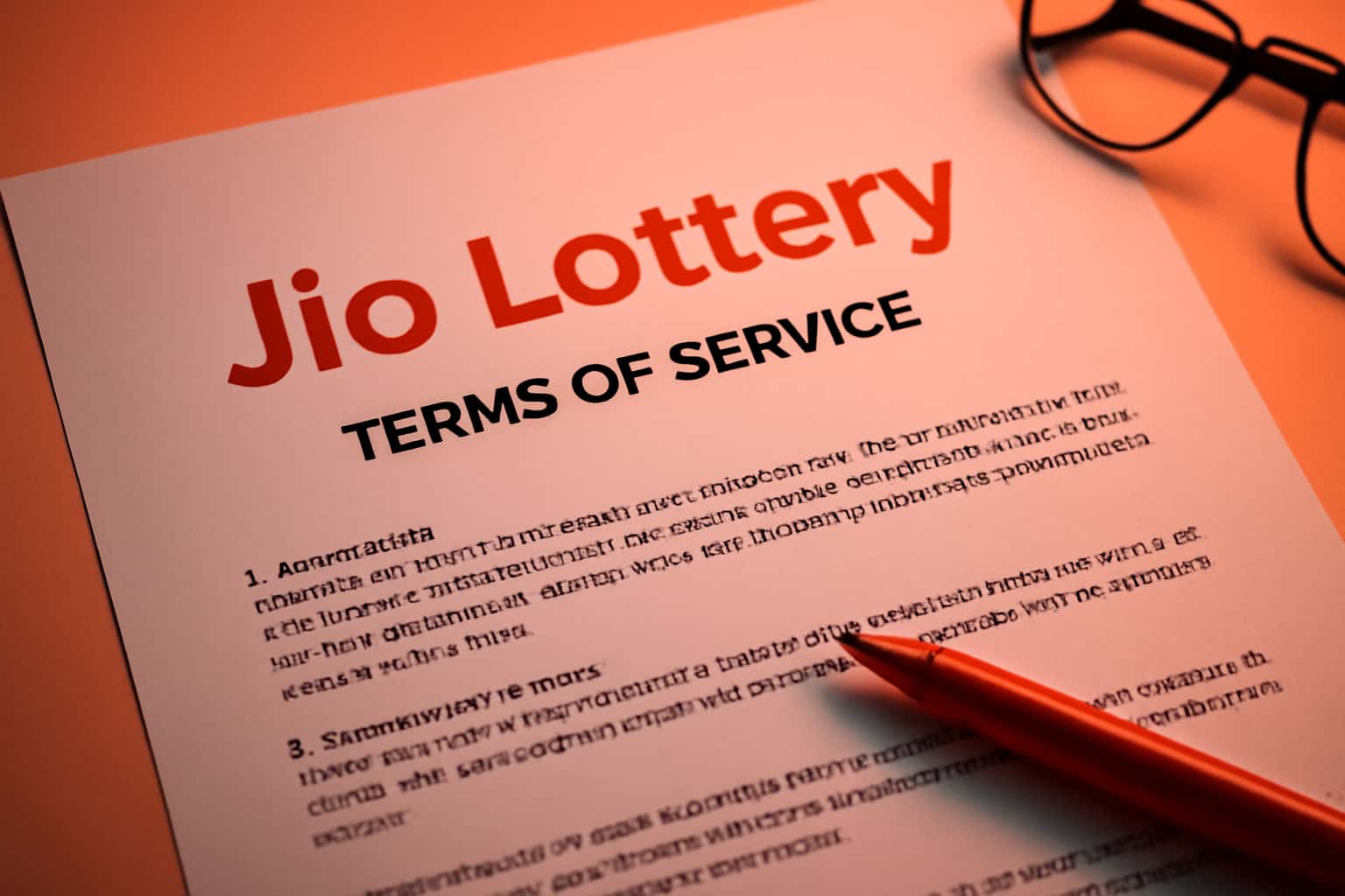 An informative depiction related to Jio Lottery Terms of Service with clear text.