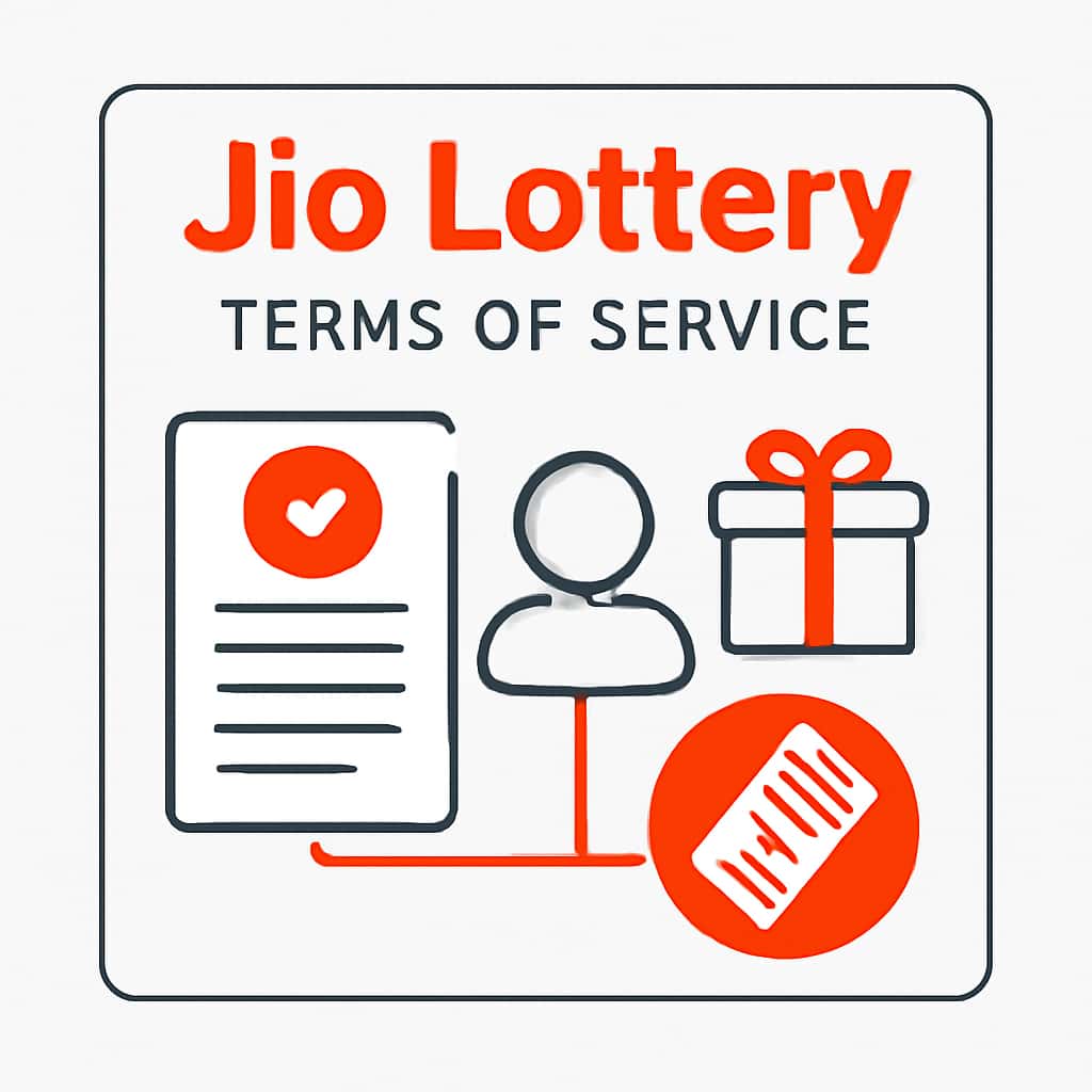 An educational illustration about Jio Lottery Terms of Service details.