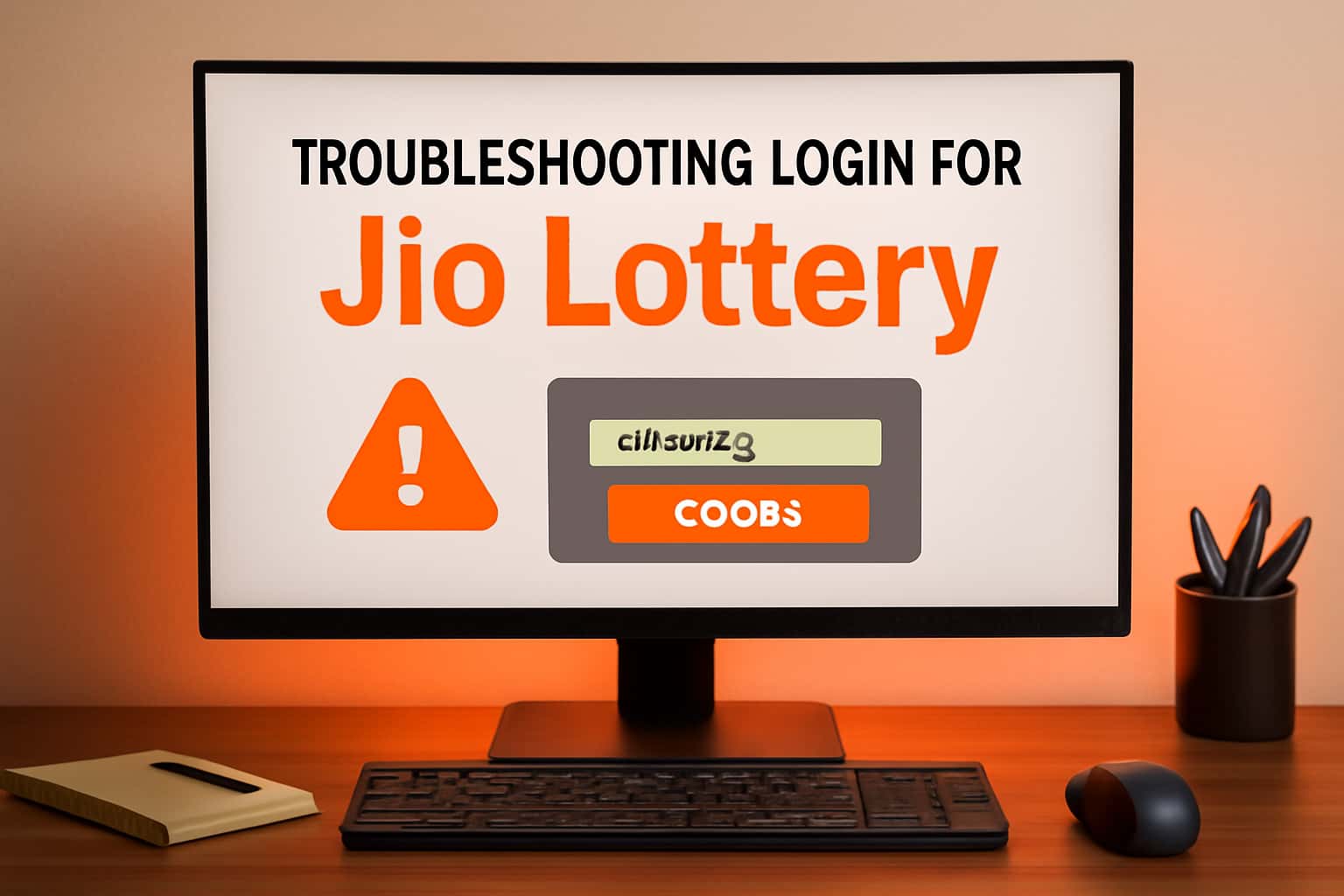 Informational graphic depicting troubleshooting steps for Jio Lottery login issues.