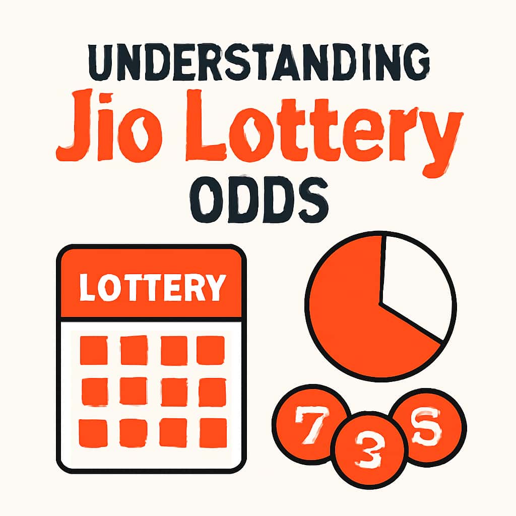 An educational diagram illustrating key concepts related to Jio Lottery Odds, prominently displaying the text 'Jio Lottery'.